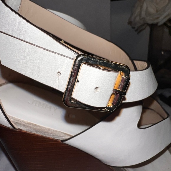 Jimmy Choo White Strappy
Leather&Cork wedge
